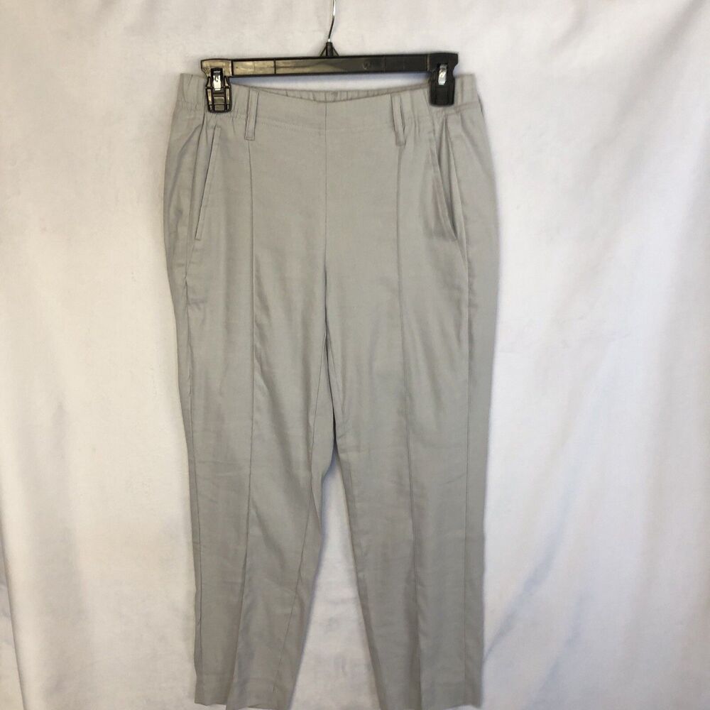 NWT J.Jill Women's Linen Stretch Pants, Zinc/Gray, Pull-on, Elastic Waist, XS